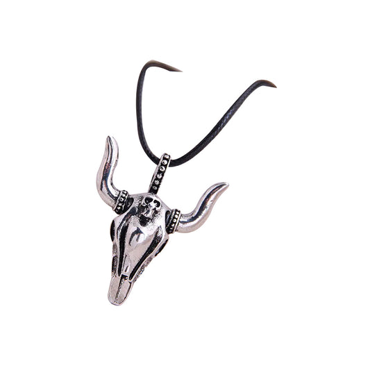 Collar Aleación de Titanio Craneo Toro Vintage