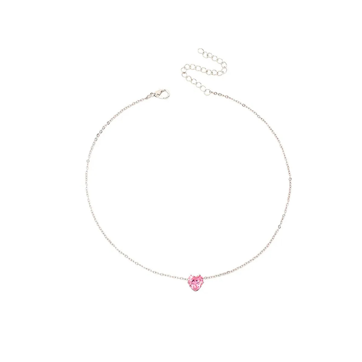 Collar Aleación de Titanio Dije Corazón Rosa