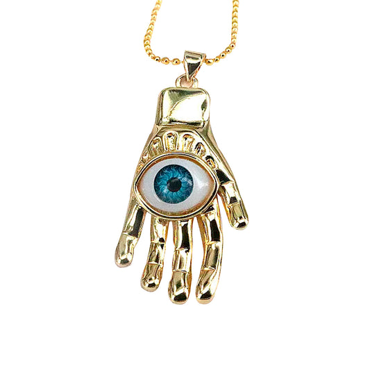 Collar Aleación de Titanio Hamsa Protección