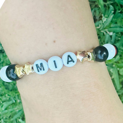 Pulsera Elástica Cuentas Mía Estrellas Doradas RBD
