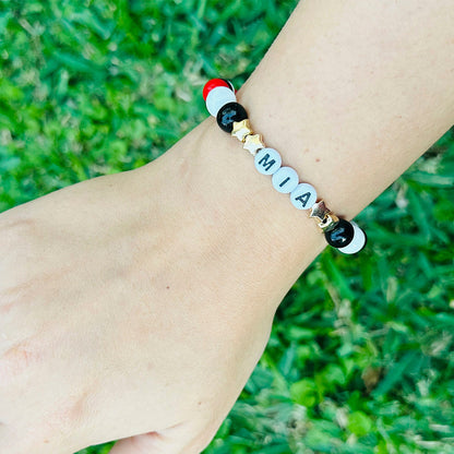 Pulsera Elástica Cuentas Mía Estrellas Doradas RBD