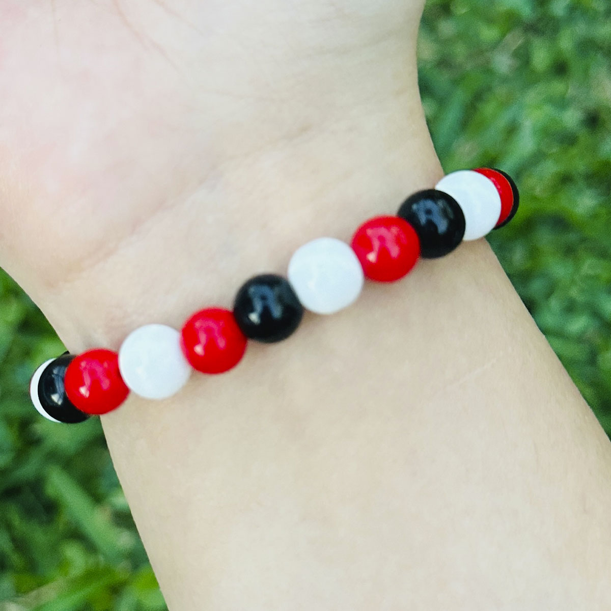 Pulsera Elástica Cuentas Diego Estrellas Platas