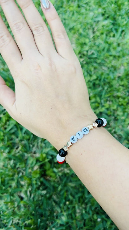 Pulsera Elástica Cuentas Mía Estrellas Doradas RBD